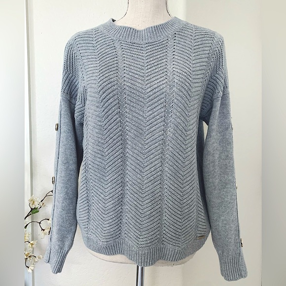 Marc New York Gray Sweater w/ Buttons - Picture 3 of 14